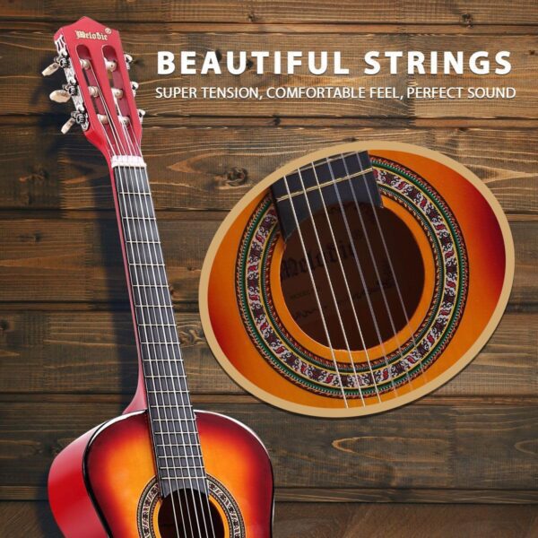 Melodic 34'' Kids Acoustic Guitar with Bag & Tuner - Wooden 6-String Beginner Guitar for Children Ages 5-10, Sunburst
