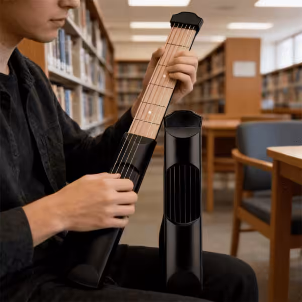 Pocket Guitar Chord Trainer with 6 Steel Strings, Portable Design