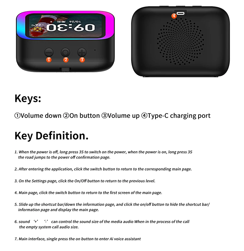 Smart Bluetooth Alarm Clock with Weather Display, Night Light, Music, Stories, and Photo Frame - Perfect Gift with Bluetooth APP 10 kf S01ee59045c7b451abaddb476e3ffc700W