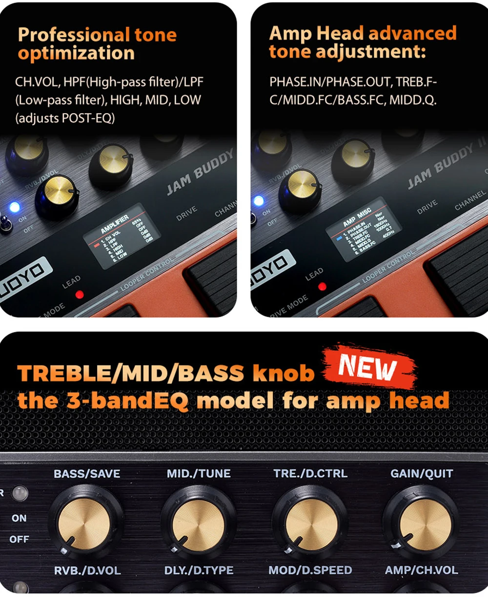 JOYO JAM BUDDY II 10W Electric Guitar Amp with 14 Amp Models & 9 Effects, Bluetooth & OTG Recording, Ultimate Multi-Effects Pedal Combo 4 kf S18791e792ca94effa9fd222861f526e01