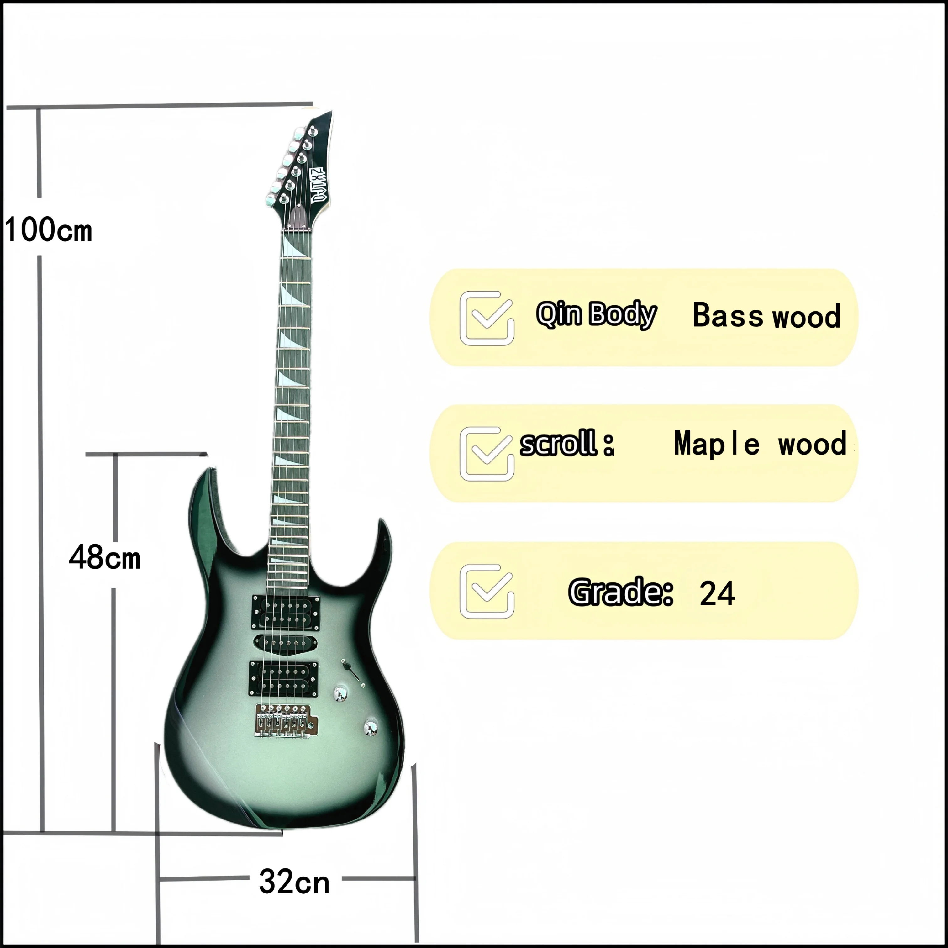 Classic Style 170 Electric Guitar with Black Circle Silver Finish for Professional Performance and Practice 2 kf S1ec424ce37ee447b9dd759dc3610dc4aP