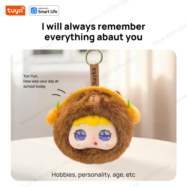 Tuya Smart AI Plush Robot med LED-øyne og stemmekontroll: Interaktiv smart leke for barn, USB-ladbar følgesvenn perfekt for hjemmet og gaver