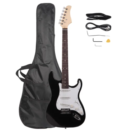 Black & White Rosewood Fingerboard Electric Guitar - Premium Tone & Style: Elevate Your Sound and Style Today!