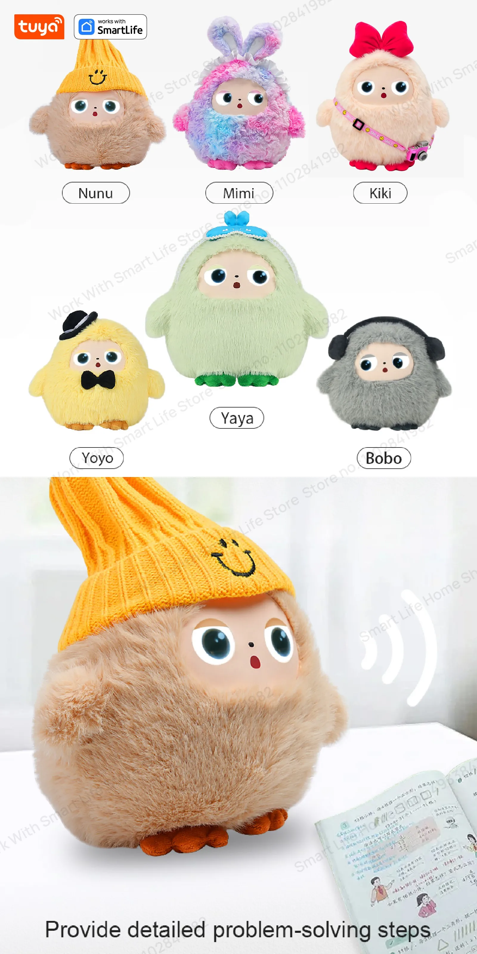 AI Smart Plush Toy with Voice & LED Eyes: Interactive Gift for Kids and Adults - Rechargeable E-Pet with Tuya App Fun Life Experience 5 kf S2a748596aecf4028a3ff2d8be027f74aj