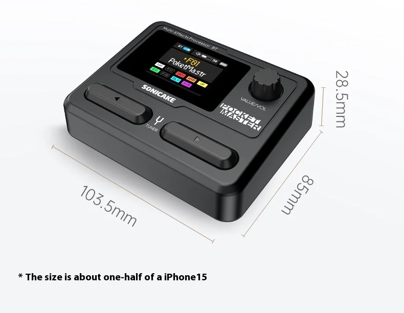 SONICAKE Pocket Master Electric Guitar & Bass Amplifier with Customized 1.77 LCD Screen, Modeling IR Multi-Effect, OTG Looper & Gifts 7 kf S40577aee894e441bad8208e3448123398