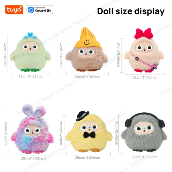 AI Smart Plush Toy with Voice & LED Eyes: Interactive Gift for Kids and Adults - Rechargeable E-Pet with Tuya App Fun Life Experience