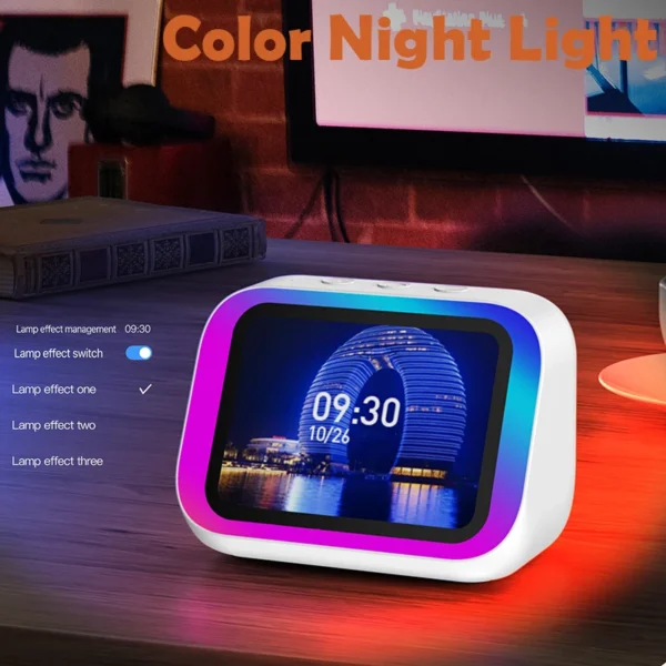 Smart Bluetooth Alarm Clock with Weather Display, Night Light, Music, Stories, and Photo Frame - Perfect Gift with Bluetooth APP