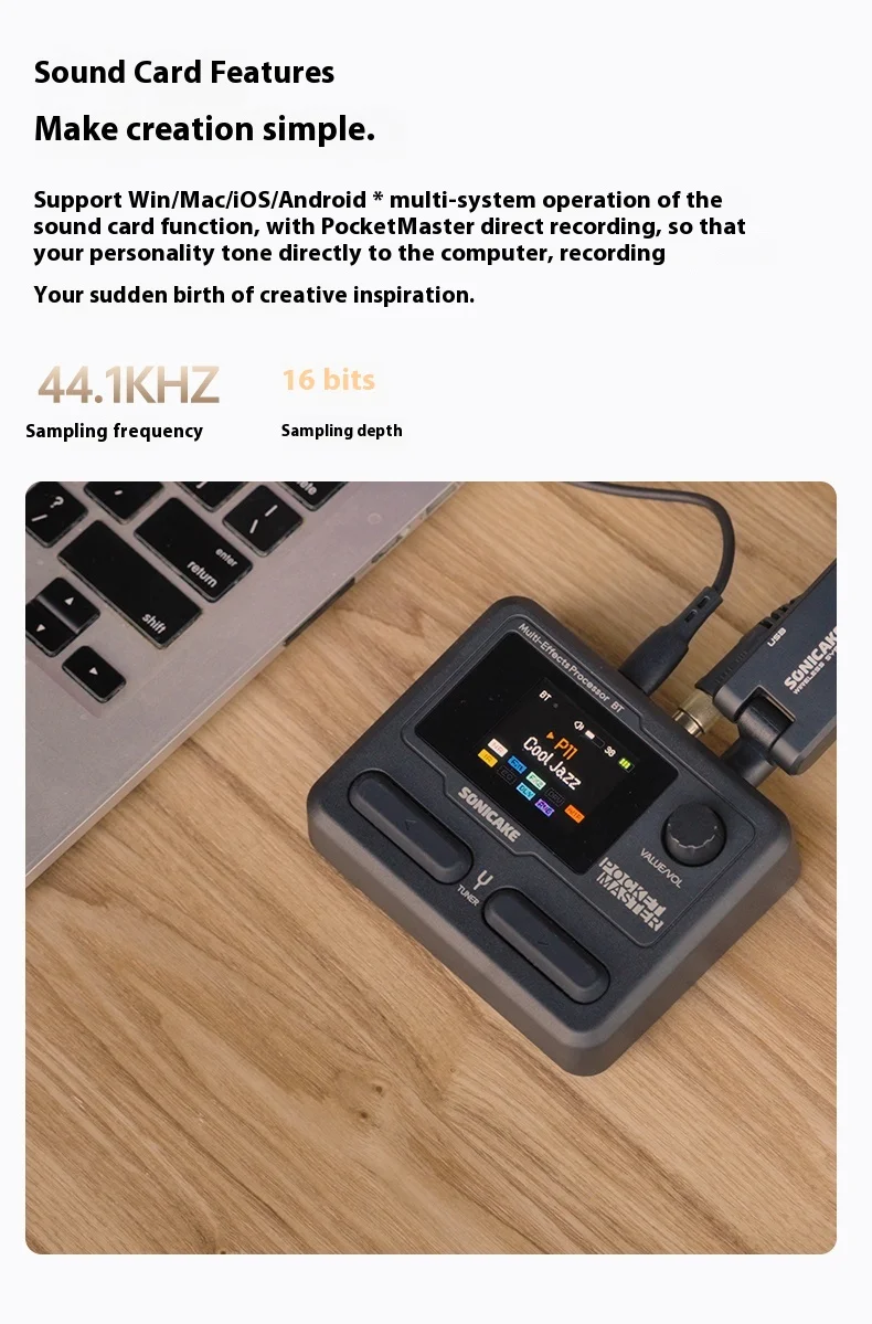 SONICAKE Pocket Master Electric Guitar & Bass Amplifier with Customized 1.77 LCD Screen, Modeling IR Multi-Effect, OTG Looper & Gifts 14 kf S50cbbda1c6964ff5bee78608838b50019