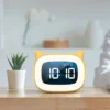 Music LED Digital Alarm Clock with Voice Control and Night Light: 1200mAh Battery Home Table Decoration Desktop Clock