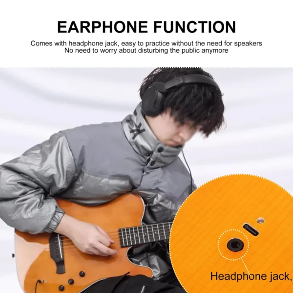 kf-S529b2c86629c45dea84033e2c6fb8154O IRIN Silent Electric Acoustic Guitar - 39" Thin Body Spruce Panel 6 String Folk Guitar with Bag & Adapter Cable