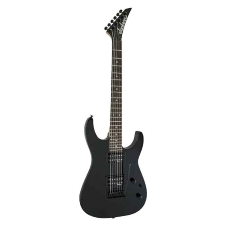 JS Series Dinky JS11 Black Electric Guitar with Amaranth Fingerboard - Durable Maple Neck, Rich Dark Finish for Rock Performers 4 description