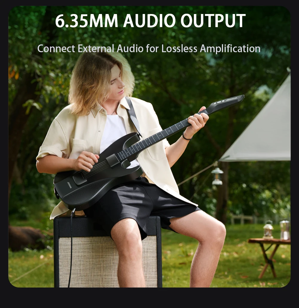 AeroBand Detachable Electric Guitar with Pain-Free Silicone Strings - 9 Sound Styles, Acoustic Bass Mic Port Included 21 kf S56e797fdc10d428585e173724c230352p