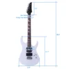 Novice Entry Level 170 Electric Guitar with HSH Pickup, Bag, Strap, Paddle, Rocker, Cable Wrench Tool - White