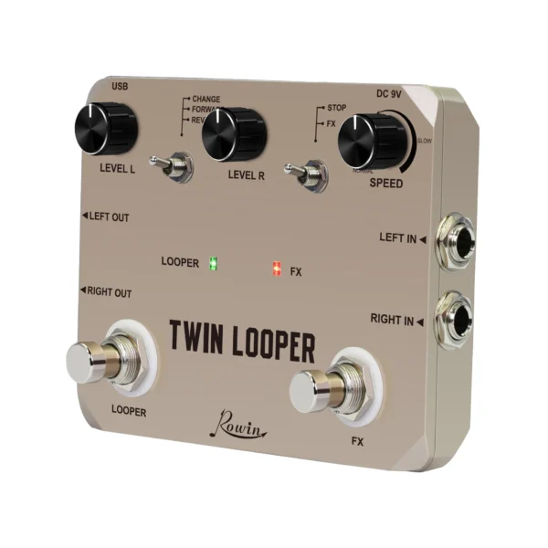 kf-S691561a2a5f34e86bf4d5df061be7832B Rowin LTL-02 Twin Looper Pedal: 10-Minute Studio-Grade Looping with Unlimited Undo/Redo & 11 Premium Effects