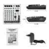 Professional 6-Channel DJ Audio Mixer with USB Interface, Bluetooth, 16 DSP Effects, 3-Band EQ, and Portable Design (ARMX-6)