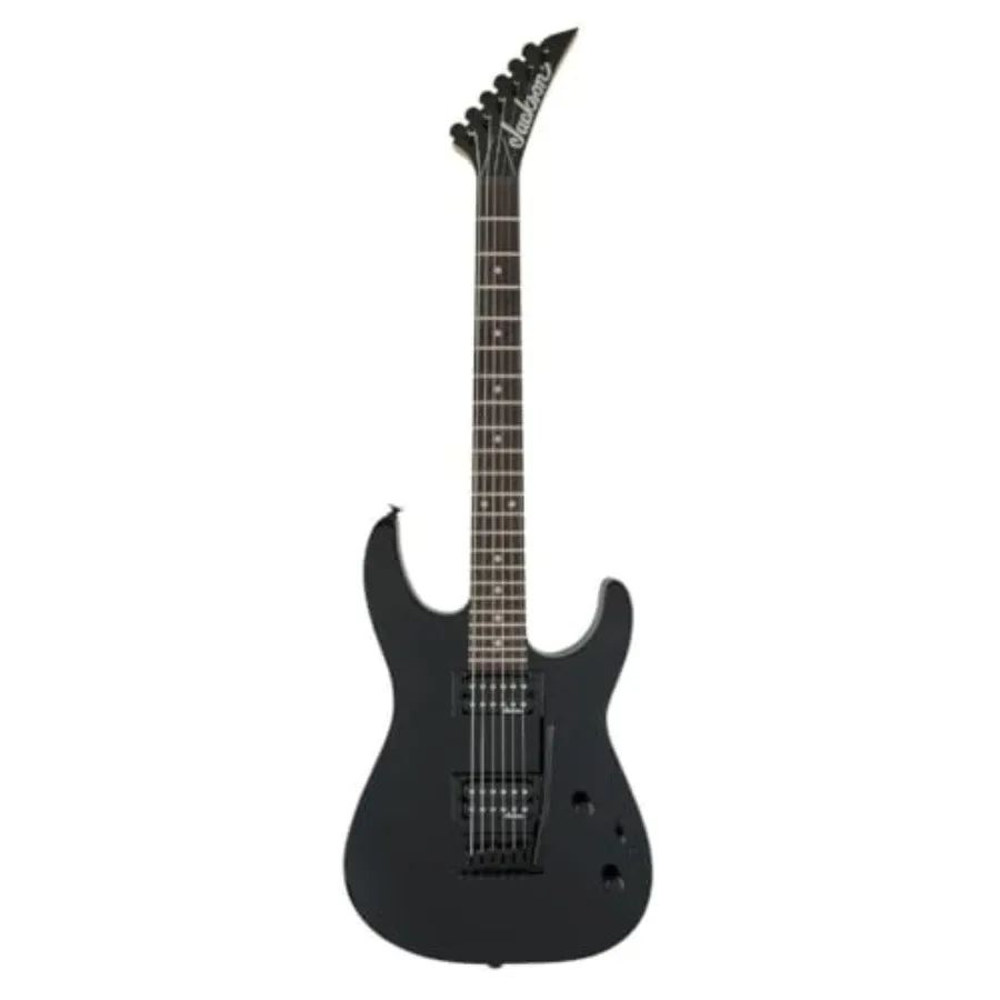 JS Series Dinky JS11 Black Electric Guitar with Amaranth Fingerboard - Durable Maple Neck, Rich Dark Finish for Rock Performers 2 description