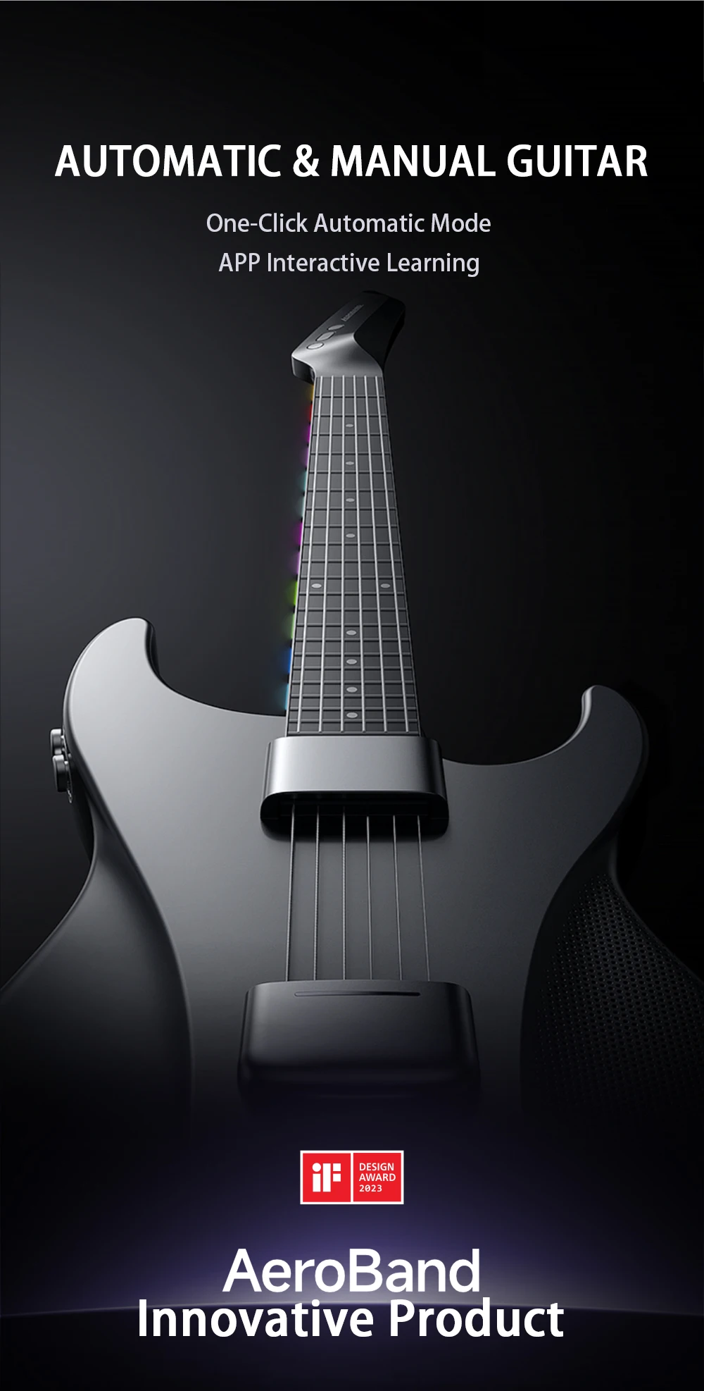 AeroBand Detachable Electric Guitar with Pain-Free Silicone Strings - 9 Sound Styles, Acoustic Bass Mic Port Included 4 kf S6e7fc079469244719ae14624060f88f36