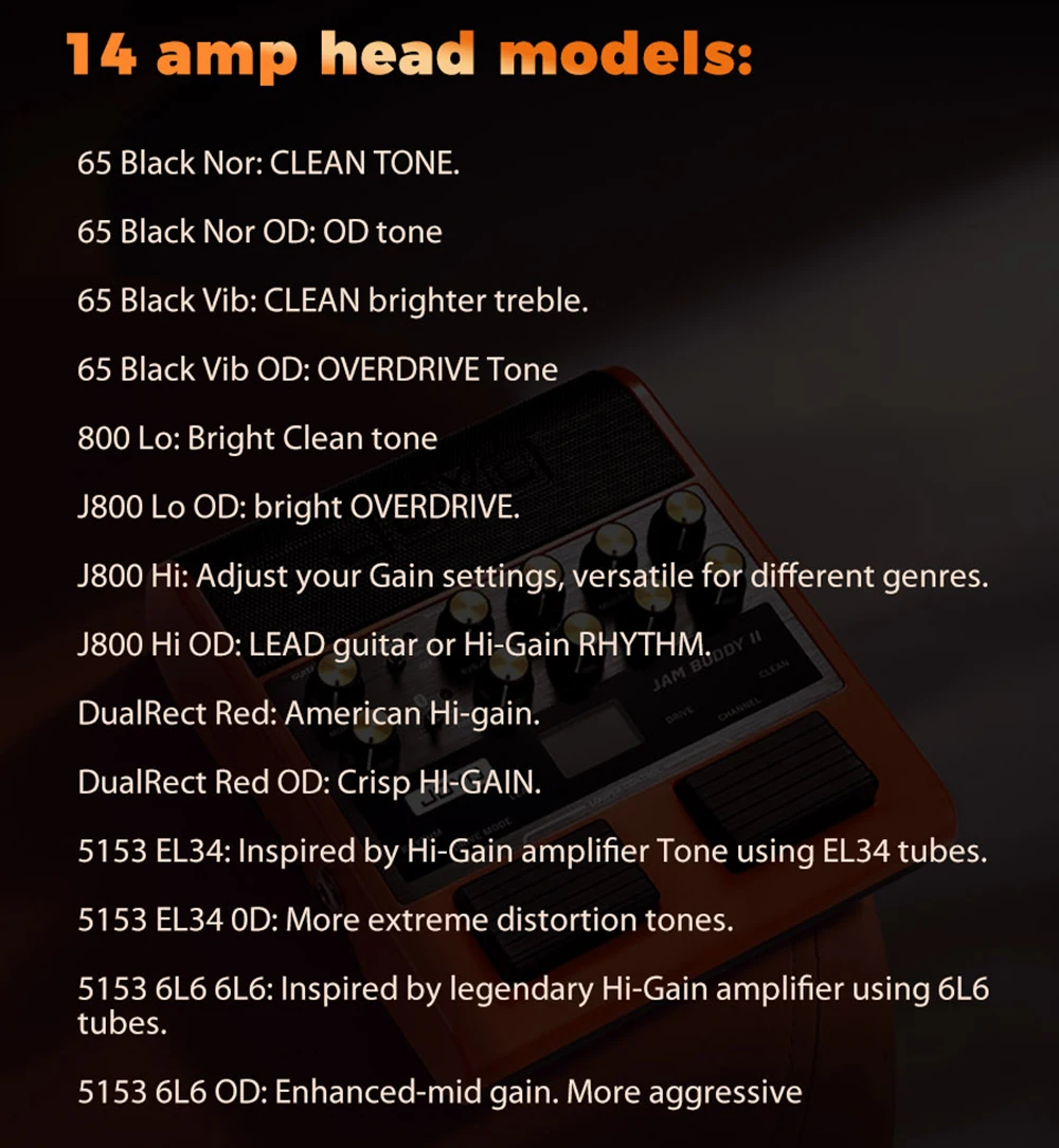 JOYO JAM BUDDY II 10W Electric Guitar Amp with 14 Amp Models & 9 Effects, Bluetooth & OTG Recording, Ultimate Multi-Effects Pedal Combo 14 kf S768b19a01eef4ab7bcb1a5f61ba0325f9