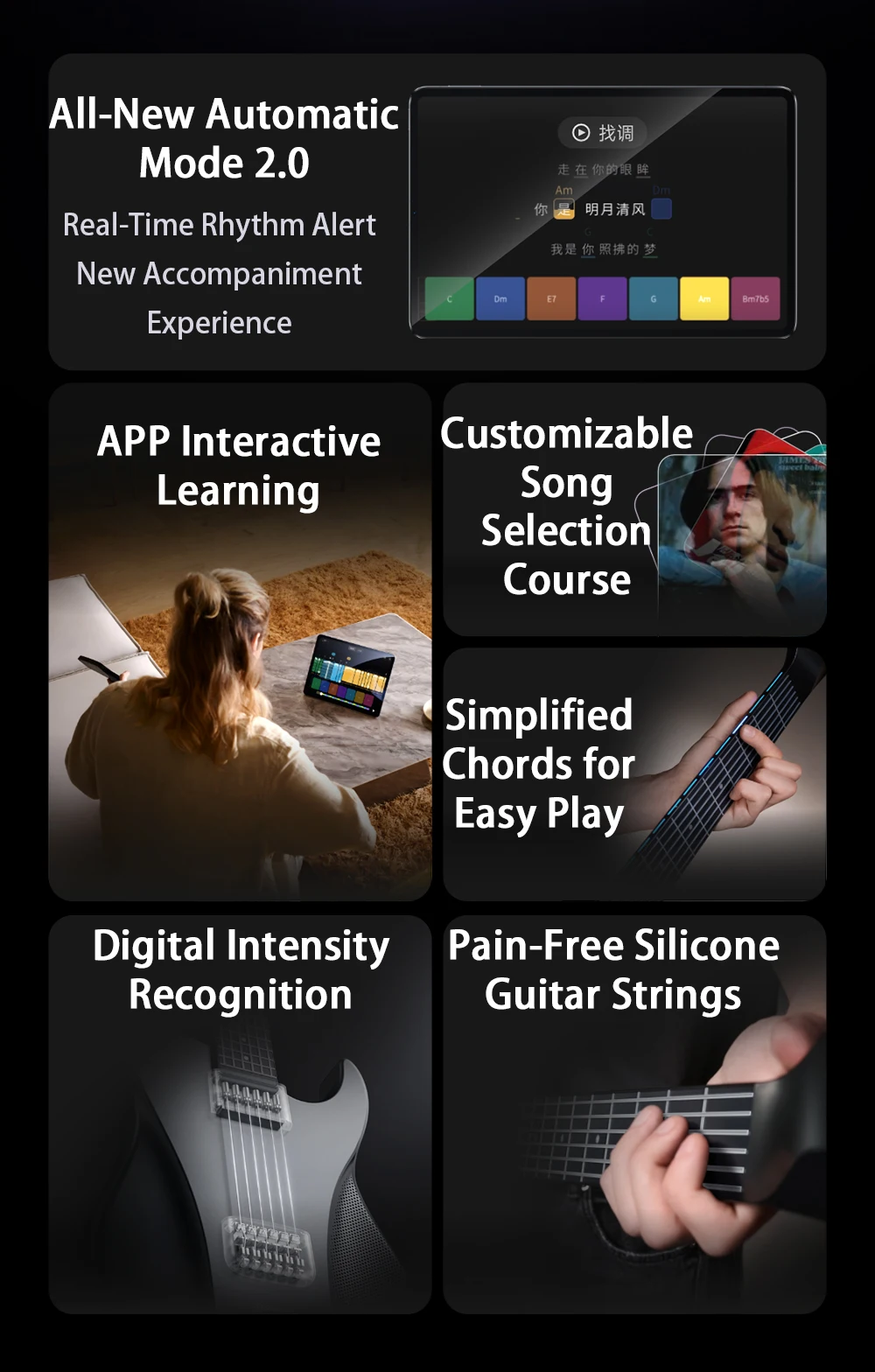 AeroBand Detachable Electric Guitar with Pain-Free Silicone Strings - 9 Sound Styles, Acoustic Bass Mic Port Included 5 kf S883edb8525874761842f23286a848ce6R