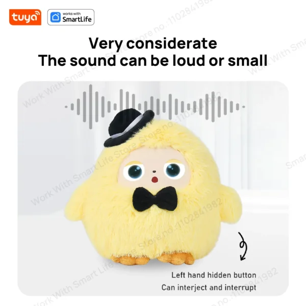 kf-S9f51dec216744381ac1319baf79b3cab3 AI Smart Plush Toy with Voice & LED Eyes: Interactive Gift for Kids and Adults - Rechargeable E-Pet with Tuya App Fun Life Experience