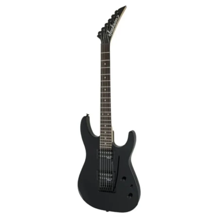 JS Series Dinky JS11 Black Electric Guitar with Amaranth Fingerboard - Durable Maple Neck, Rich Dark Finish for Rock Performers 5 description