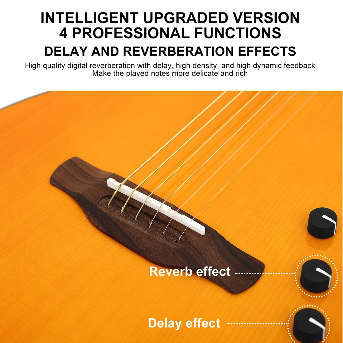 IRIN Silent Electric Acoustic Guitar - 39" Thin Body Spruce Panel 6 String Folk Guitar with Bag & Adapter Cable 7 kf Sb887f42a54f74308bbb9092325f3ce7ct