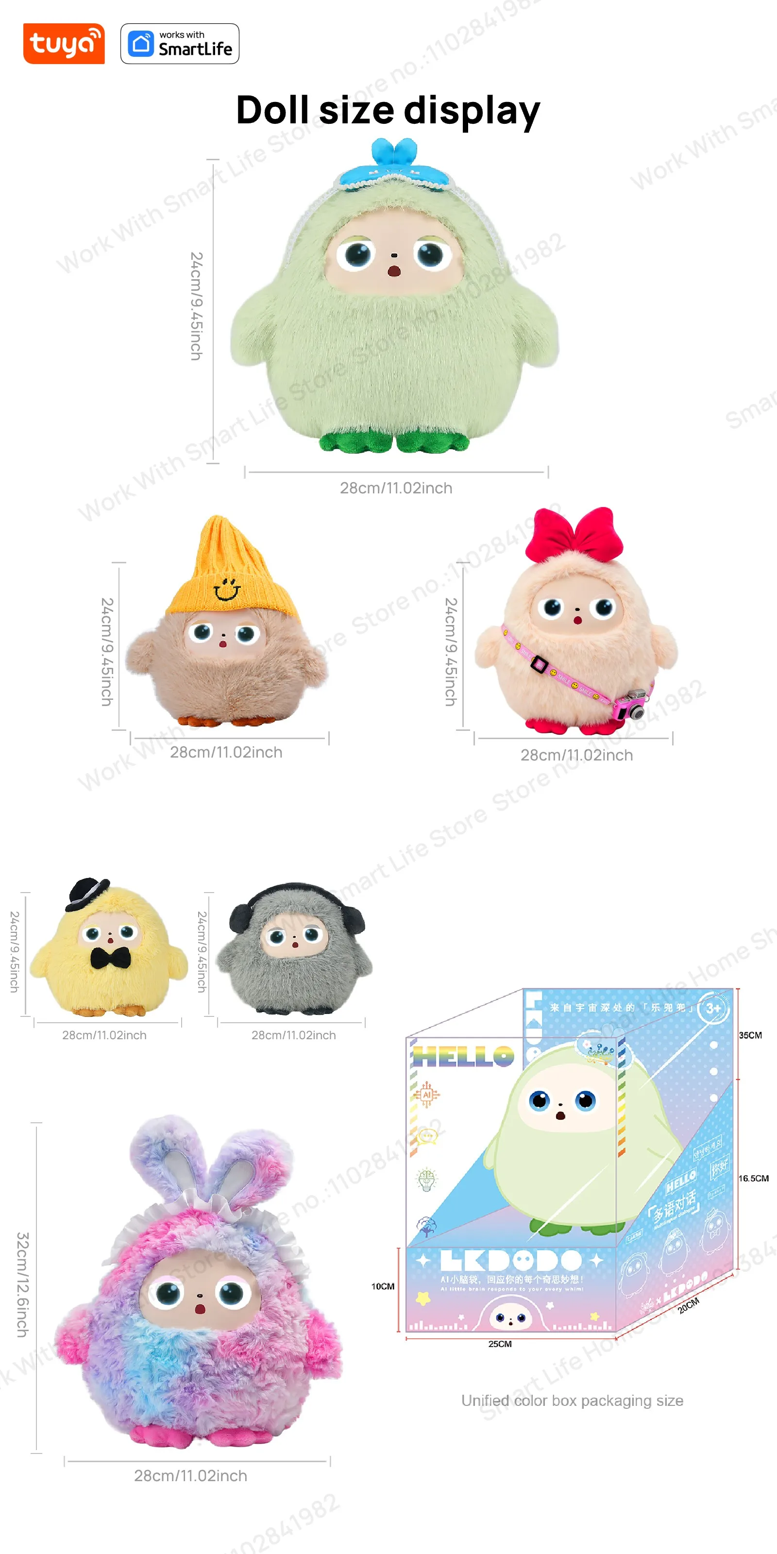 AI Smart Plush Toy with Voice & LED Eyes: Interactive Gift for Kids and Adults - Rechargeable E-Pet with Tuya App Fun Life Experience 11 kf Sc0e7d8cb1d8747dc8ceafd32b3274ff2X