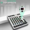 Professional 6-Channel DJ Audio Mixer with USB Interface, Bluetooth, 16 DSP Effects, 3-Band EQ, and Portable Design (ARMX-6)