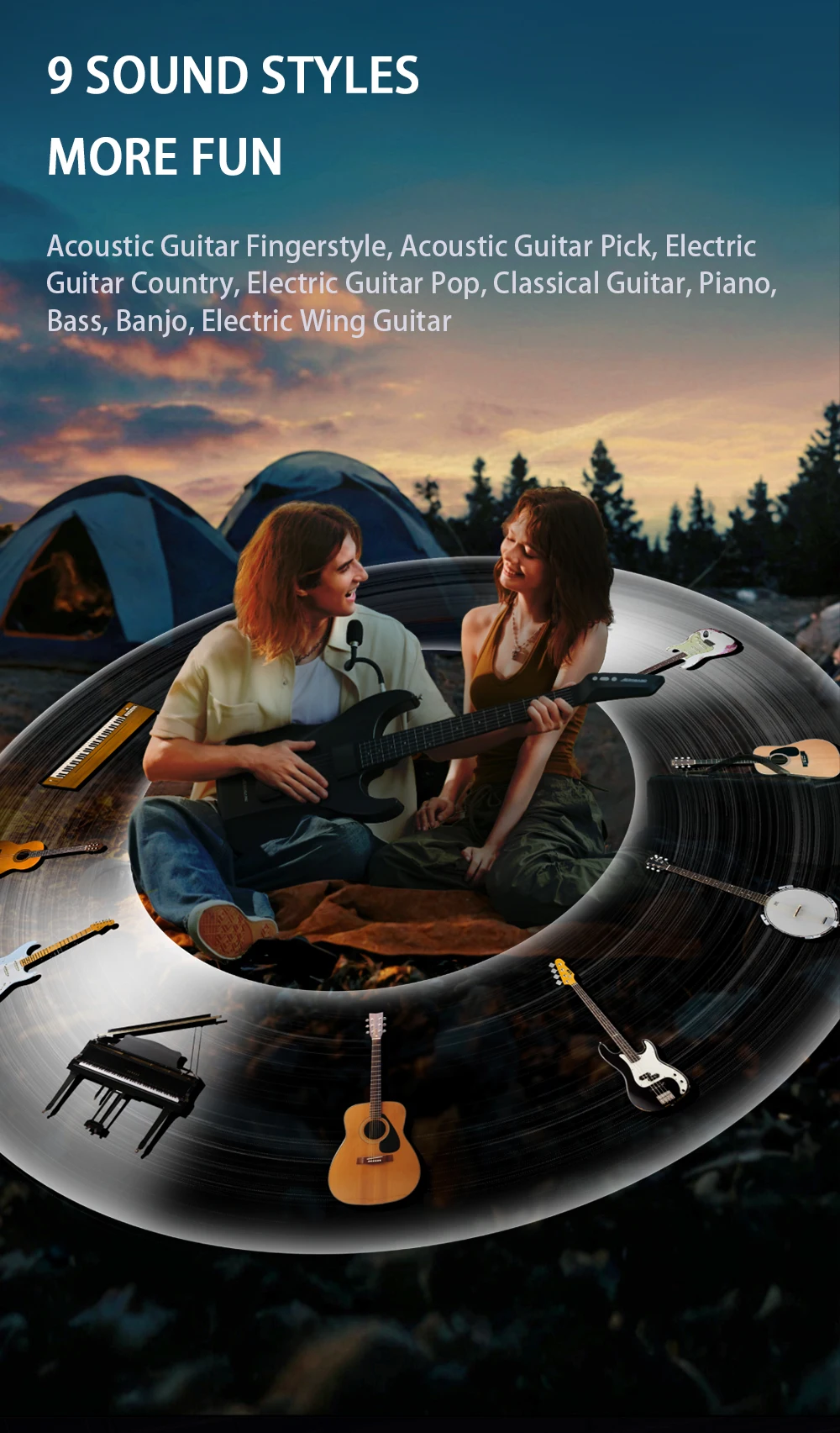 AeroBand Detachable Electric Guitar with Pain-Free Silicone Strings - 9 Sound Styles, Acoustic Bass Mic Port Included 16 kf Sd66a119827ae4427a1730a292e69e203g