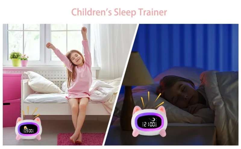 Sleep Training Alarm Clock for Kids: Wake-Up Sound Machine Birthday Gift for Boys and Girls 9 kf Sd87db069bb144eee86d74e9d16bc9ba7Q