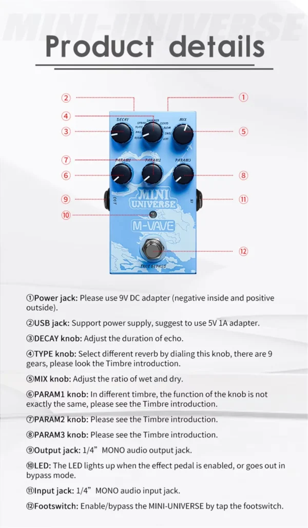 kf-Sdc27a25df9434b5180a3ab1912d45b7ef M-VAVE Mini Universe: 9 Modes & Room/Shimmer | Ultimate Live/Studio Reverb FX for Guitar/Bass