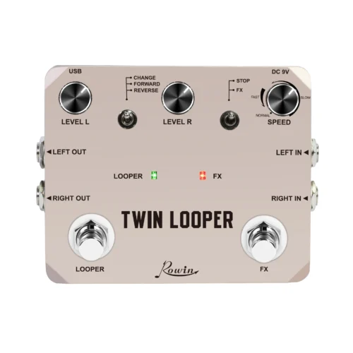 Rowin LTL-02 Twin Looper Pedal: 10-Minute Studio-Grade Looping with Unlimited Undo/Redo & 11 Premium Effects