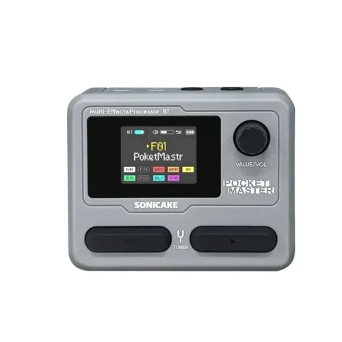 SONICAKE Pocket Master Electric Guitar & Bass Amplifier with Customized 1.77 LCD Screen, Modeling IR Multi-Effect, OTG Looper & Gifts